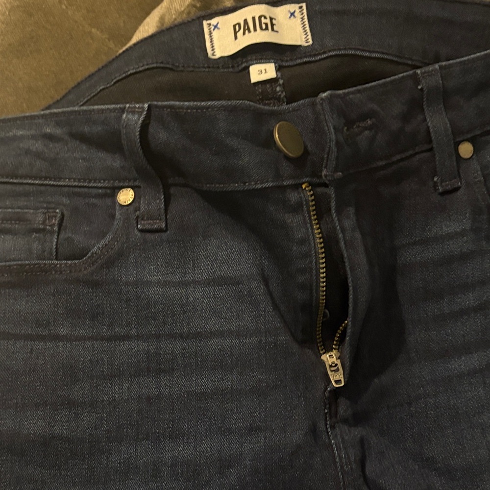 PAIGE Men's Dark Blue Denim Jeans